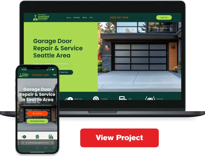 Northwest Garage Doors Website and Logo Design - SEO-Optimized WordPress Development