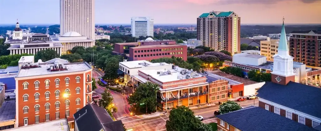Tallahassee skyline featuring a mix of modern office buildings and historic structures. Website Design and Development Tallahassee FL.